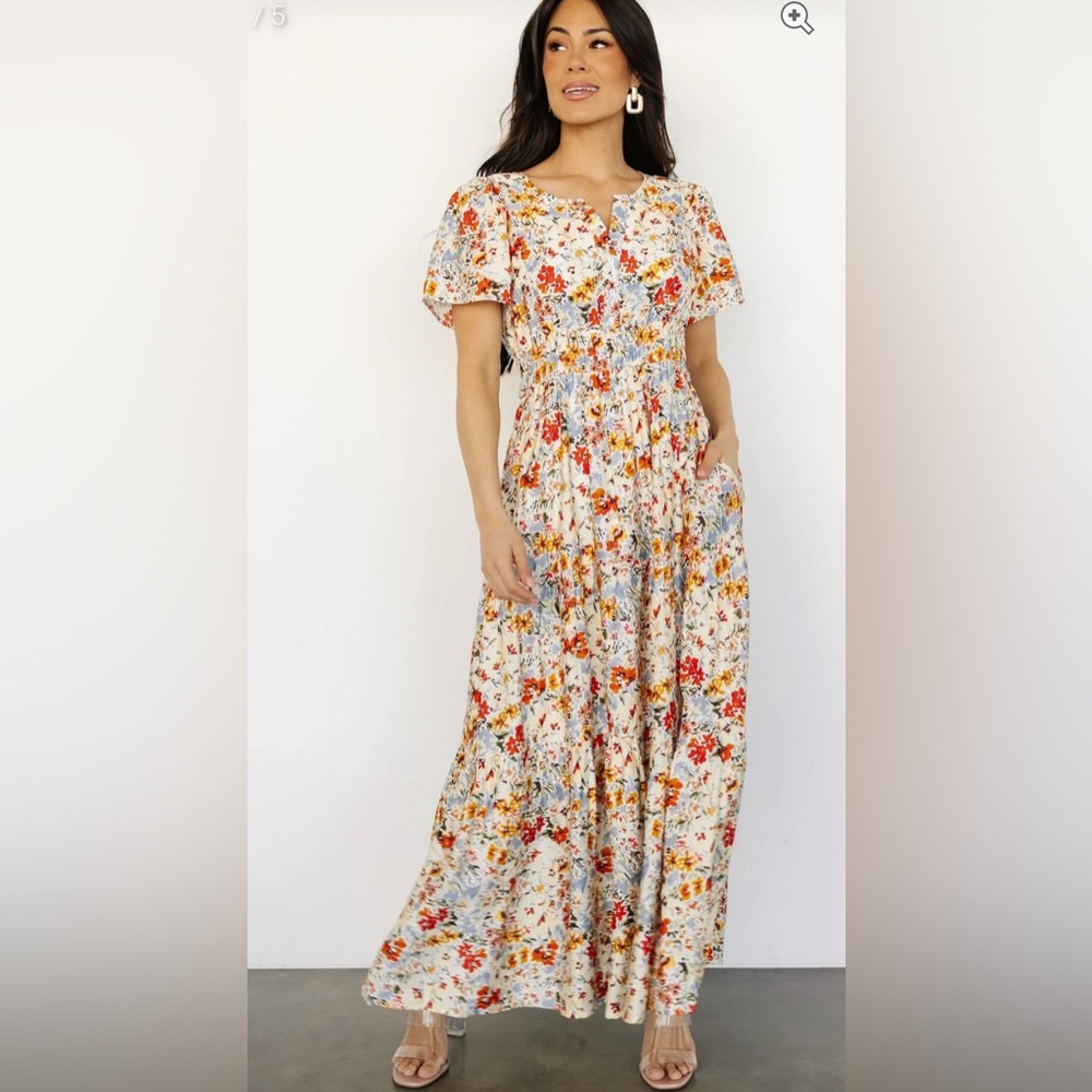 Baltic Born Tiered Maxi Sundress with Flutter Sleeves